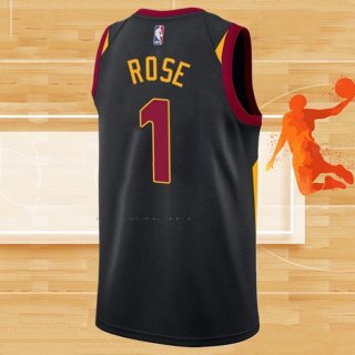Camiseta Cleveland Cavaliers Derrick Rose NO 1 Statement 2020-21 Negro