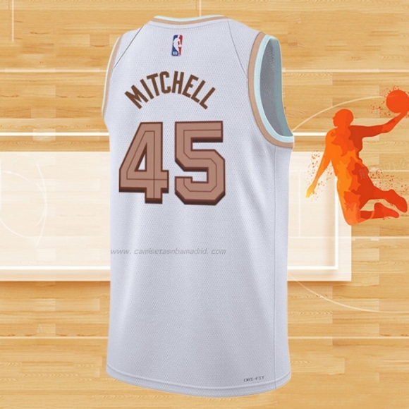 Camiseta Cleveland Cavaliers Donovan Mitchell NO 45 Ciudad 2022-23 Blanco