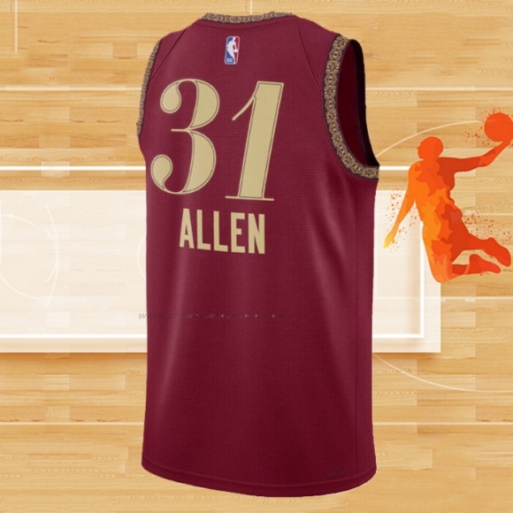 Camiseta Cleveland Cavaliers Jarrett Allen NO 31 Ciudad 2023-24 Rojo