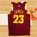 Camiseta Cleveland Cavaliers LeBron James NO 23 Ciudad Rojo