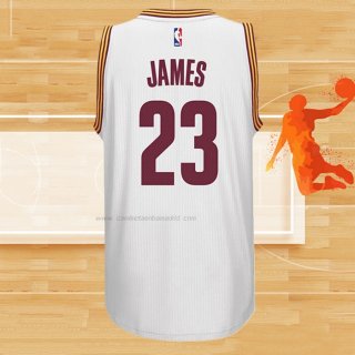 Camiseta Cleveland Cavaliers LeBron James NO 23 Retro Blanco2