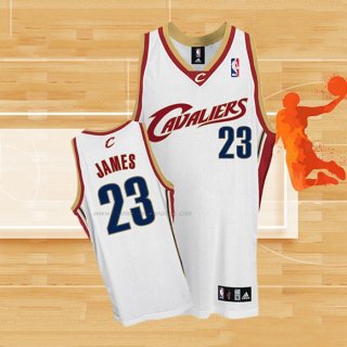 Camiseta Cleveland Cavaliers LeBron James NO 23 Retro Blanco