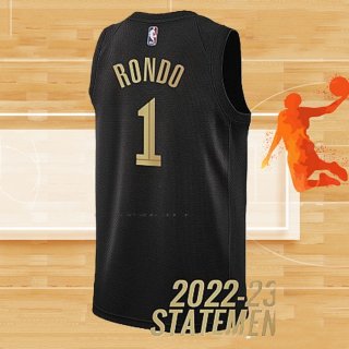 Camiseta Cleveland Cavaliers Rajon Rondo NO 1 Statement 2022-23 Negro