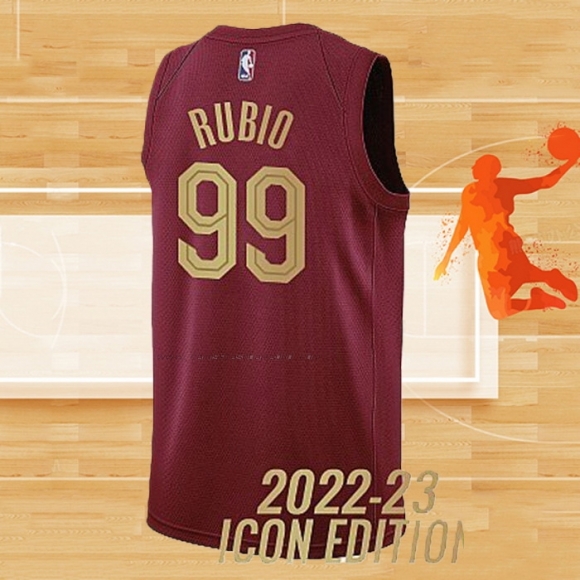 Camiseta Cleveland Cavaliers Ricky Rubio NO 99 Icon 2022-23 Rojo