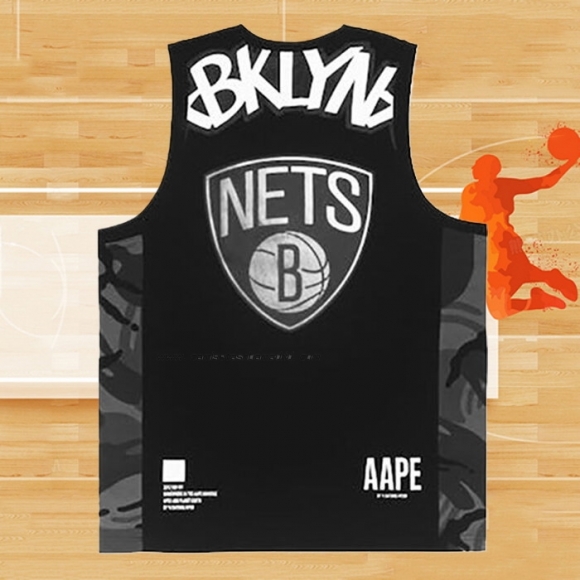 Camiseta Brooklyn Nets x AAPE Negro