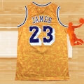 Camiseta Los Angeles Lakers Bape NO 23 Mitchell & Ness Amarillo