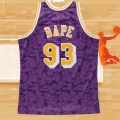 Camiseta Los Angeles Lakers Bape NO 93 Mitchell & Ness Violeta