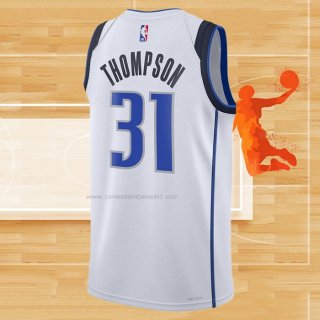 Camiseta Dallas Mavericks David Thompson NO 31 Association 2023-2024 Blanco