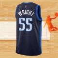 Camiseta Dallas Mavericks Delon Wright NO 55 Earned 2020-21 Azul