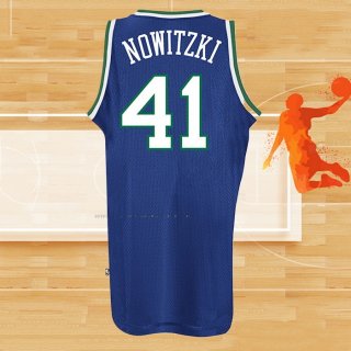 Camiseta Dallas Mavericks Dirk Nowitzki NO 41 Retro Azul