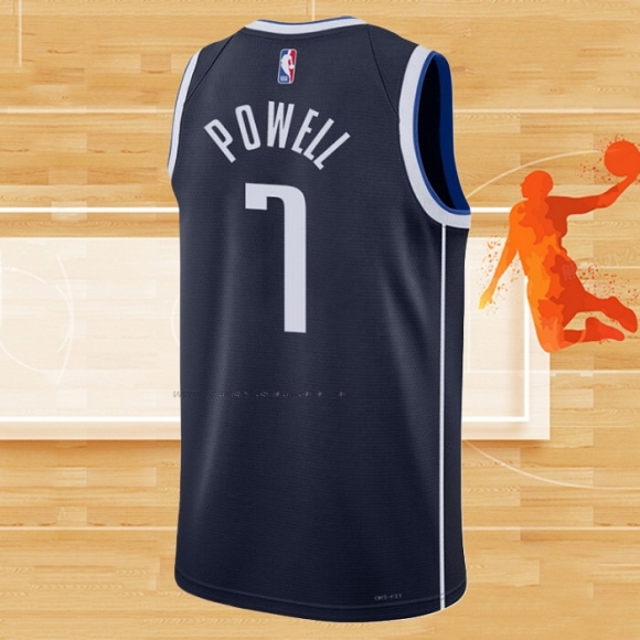 Camiseta Dallas Mavericks Dwight Powell NO 7 Statement 2022-23 Azul