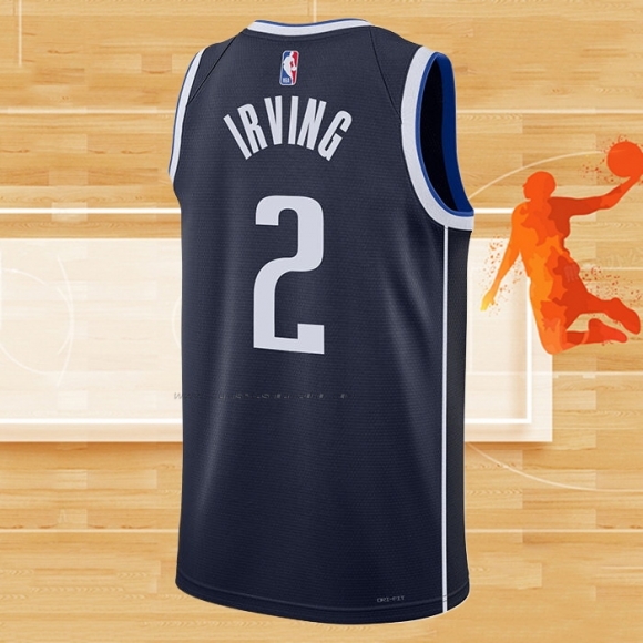 Camiseta Dallas Mavericks Kyrie Irving NO 2 Statement 2022-23 Azul