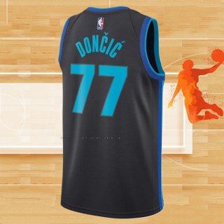 Camiseta Dallas Mavericks Luka Doncic NO 77 Ciudad 2018-19 Azul