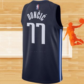 Camiseta Dallas Mavericks Luka Doncic NO 77 Statement 2020-21 Azul