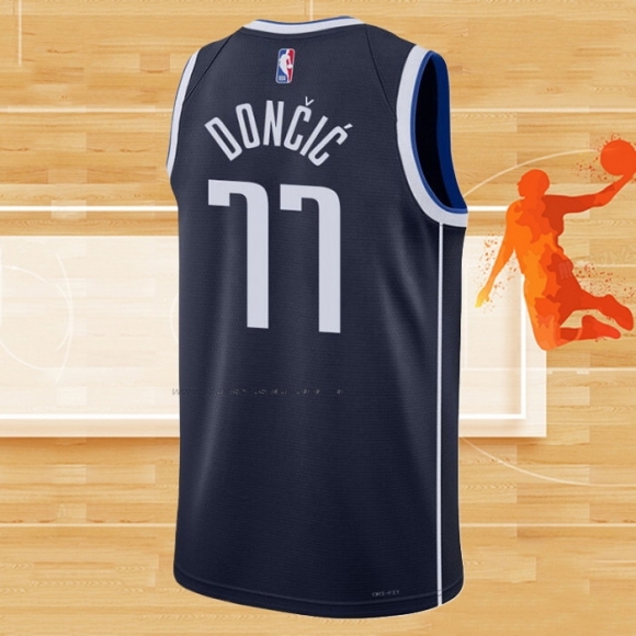 Camiseta Dallas Mavericks Luka Doncic NO 77 Statement 2022-23 Azul