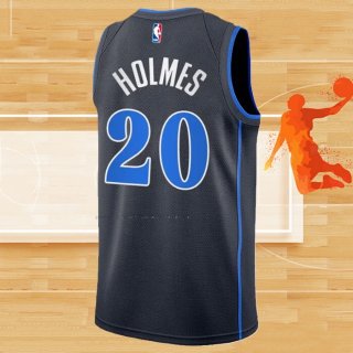 Camiseta Dallas Mavericks Richaun Holmes NO 20 Ciudad 2023-24 Azul