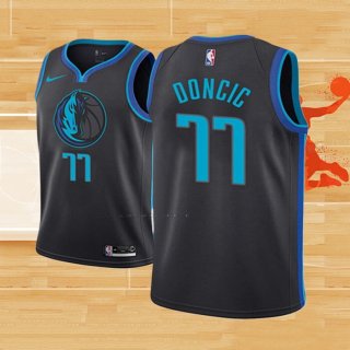 Camiseta Nino Dallas Mavericks Luka Doncic NO 77 Ciudad 2018-19 Azul
