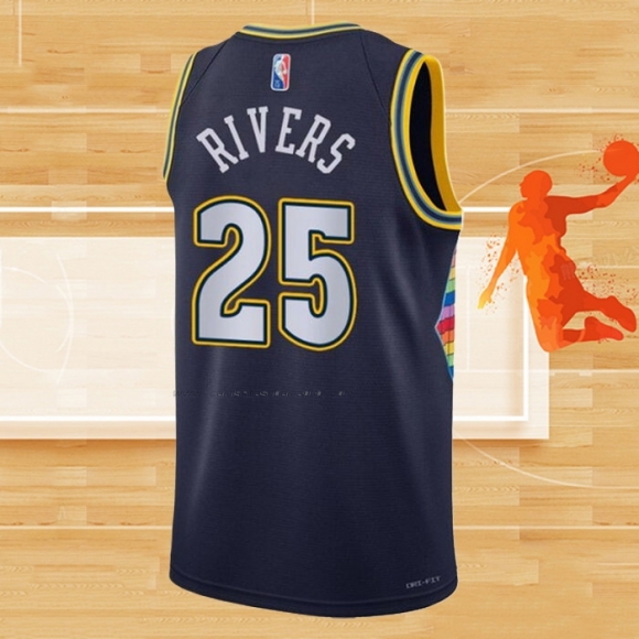 Camiseta Denver Nuggets Austin Rivers NO 25 Ciudad 2021-22 Azul