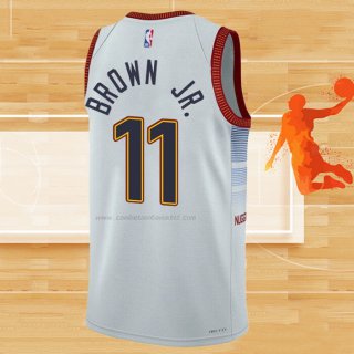 Camiseta Denver Nuggets Bruce Brown JR. NO 11 Ciudad 2022-23 Blanco