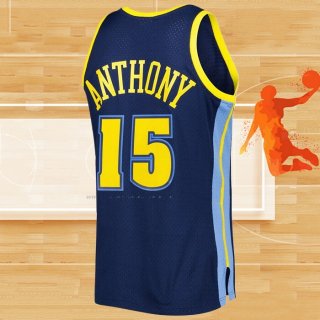 Camiseta Denver Nuggets Carmelo Anthony NO 15 Mitchell & Ness 2006-07 Azul