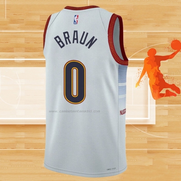 Camiseta Denver Nuggets Christian Braun NO 0 Ciudad 2022-23 Blanco