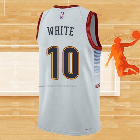 Camiseta Denver Nuggets Jack White NO 10 Ciudad 2022-23 Blanco