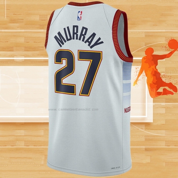 Camiseta Denver Nuggets Jamal Murray NO 27 Ciudad 2022-23 Blanco