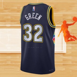 Camiseta Denver Nuggets Jeff Green NO 32 Ciudad 2021-22 Azul