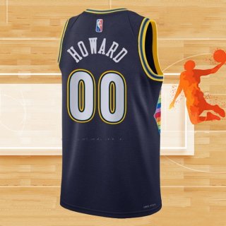 Camiseta Denver Nuggets Markus Howard NO 00 Ciudad 2021-22 Azul