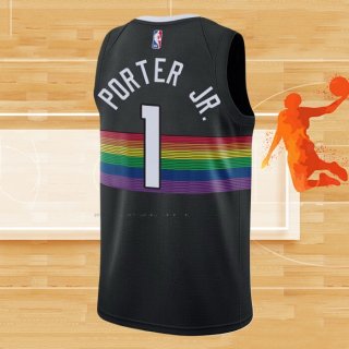 Camiseta Denver Nuggets Michael Porter JR. NO 1 Ciudad Negro