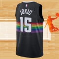 Camiseta Denver Nuggets Nikola Jokic NO 15 Ciudad 2019-20 Negro