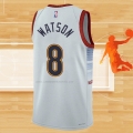 Camiseta Denver Nuggets Peyton Watson NO 8 Ciudad 2022-23 Blanco