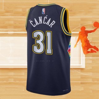 Camiseta Denver Nuggets Vlatko Cancar NO 31 Ciudad 2021-22 Azul