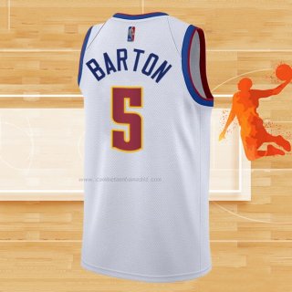 Camiseta Denver Nuggets Will Barton NO 5 Earned 2020-21 Blanco