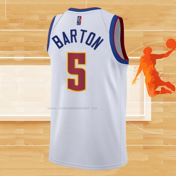 Camiseta Denver Nuggets Will Barton NO 5 Earned 2020-21 Blanco