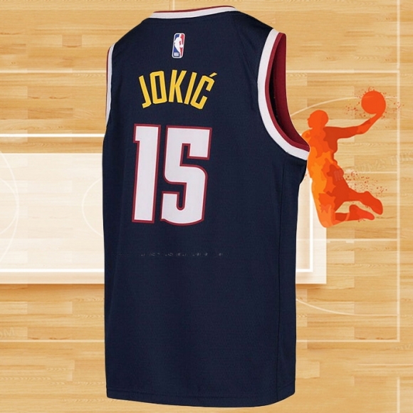 Camiseta Nino Denver Nuggets Nikola Jokic NO 15 Icon 2020-21 Azul