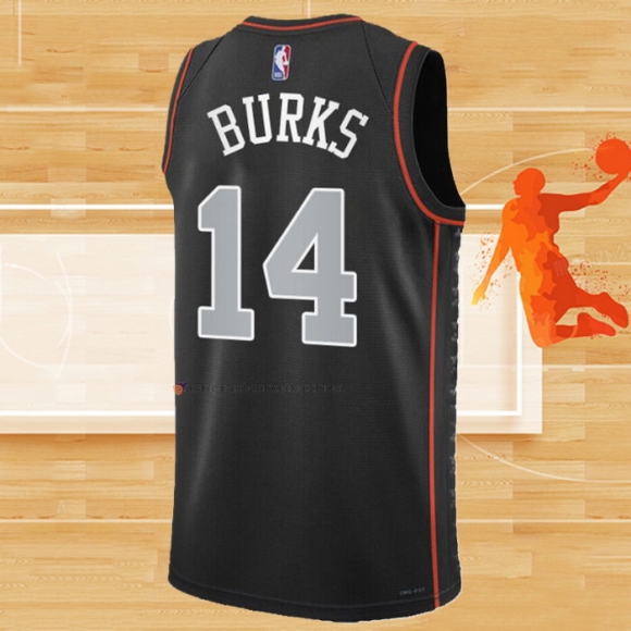 Camiseta Detroit Pistons Alec Burks NO 14 Ciudad 2023-24 Negro