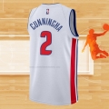 Camiseta Detroit Pistons Cade Cunningham NO 2 Association Blanco