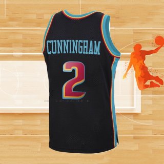 Camiseta Detroit Pistons Cade Cunningham NO 2 Hardwood Classics Negro