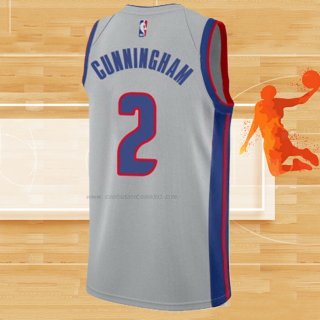 Camiseta Detroit Pistons Cade Cunningham NO 2 Statement 2020-21 Gris