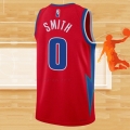 Camiseta Detroit Pistons Chris Smith NO 0 Ciudad 2021-22 Rojo