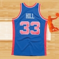 Camiseta Detroit Pistons Grant Hill NO 33 Hardwood Classics Throwback Azul