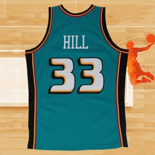 Camiseta Detroit Pistons Grant Hill NO 33 Hardwood Classics Throwback Verde
