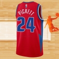 Camiseta Detroit Pistons Jamorko Pickett NO 24 Ciudad 2021-22 Rojo