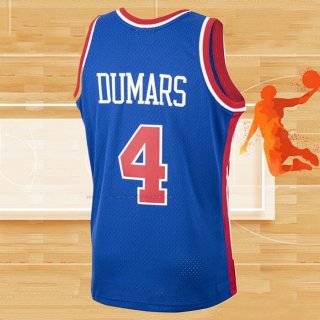 Camiseta Detroit Pistons Joe Dumars NO 4 Mitchell & Ness 1988-89 Azul