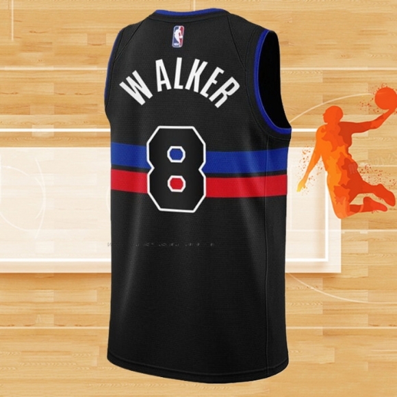 Camiseta Detroit Pistons Kemba Walker NO 8 Statement 2022-23 Negro