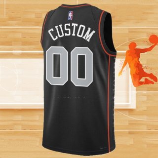 Camiseta Detroit Pistons Personalizada Ciudad 2023-24 Negro