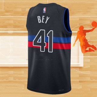 Camiseta Detroit Pistons Saddiq Bey NO 41 Statement 2022-23 Negro