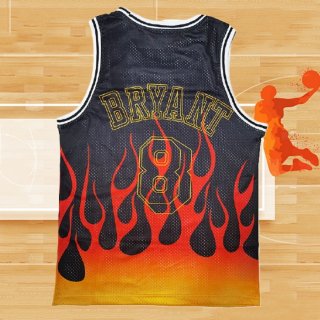 Camiseta Los Angeles Lakers Kobe Bryant NO 8 Flames Negro