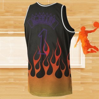 Camiseta Toronto Raptors Tracy Mcgrady NO 1 Flames Negro